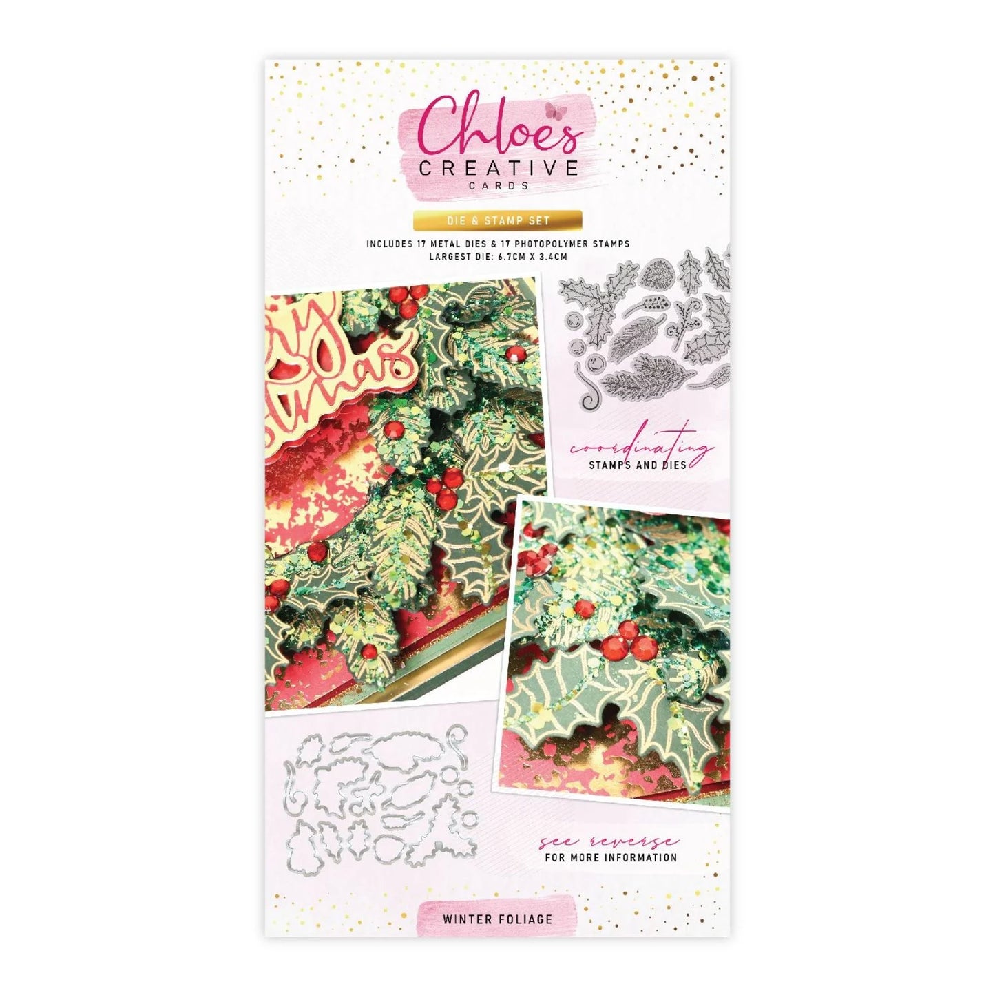 CHLOES CREATIVE CARDS DIE & STAMP SET - WINTER FOLIAGE