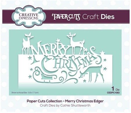 MERRY CHRISTMAS EDGER METAL DIE BY CREATIVE EXPRESSIONS