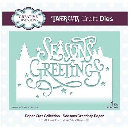 SEASONS GREETINGS EDGER METAL DIE BY CREATIVE EXPRESSIONS