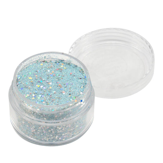 COUTURE CREATIONS PASTELS EMBOSSING POWDER - PASTEL BLUE WITH HOLOGRAPHIC SILVER GLITTERS