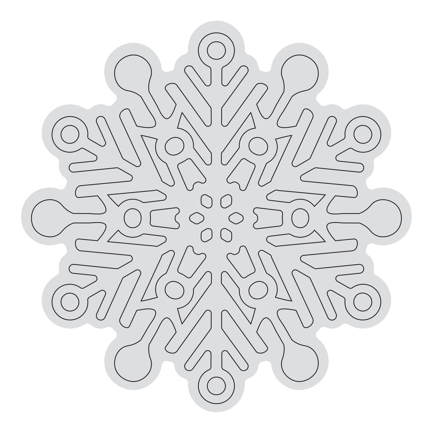 STAMP AND COLOUR OUTLINE STAMP - SNOWFLAKE - BY COUTURE CREATIONS