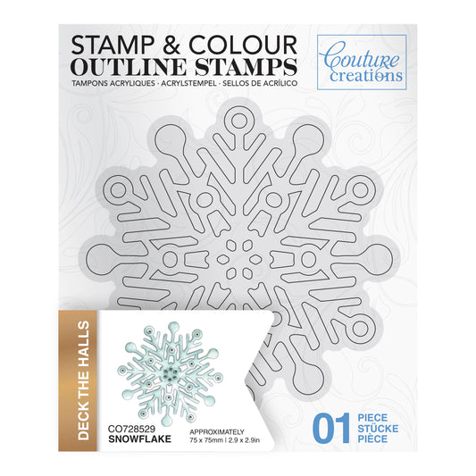 STAMP AND COLOUR OUTLINE STAMP - SNOWFLAKE - BY COUTURE CREATIONS