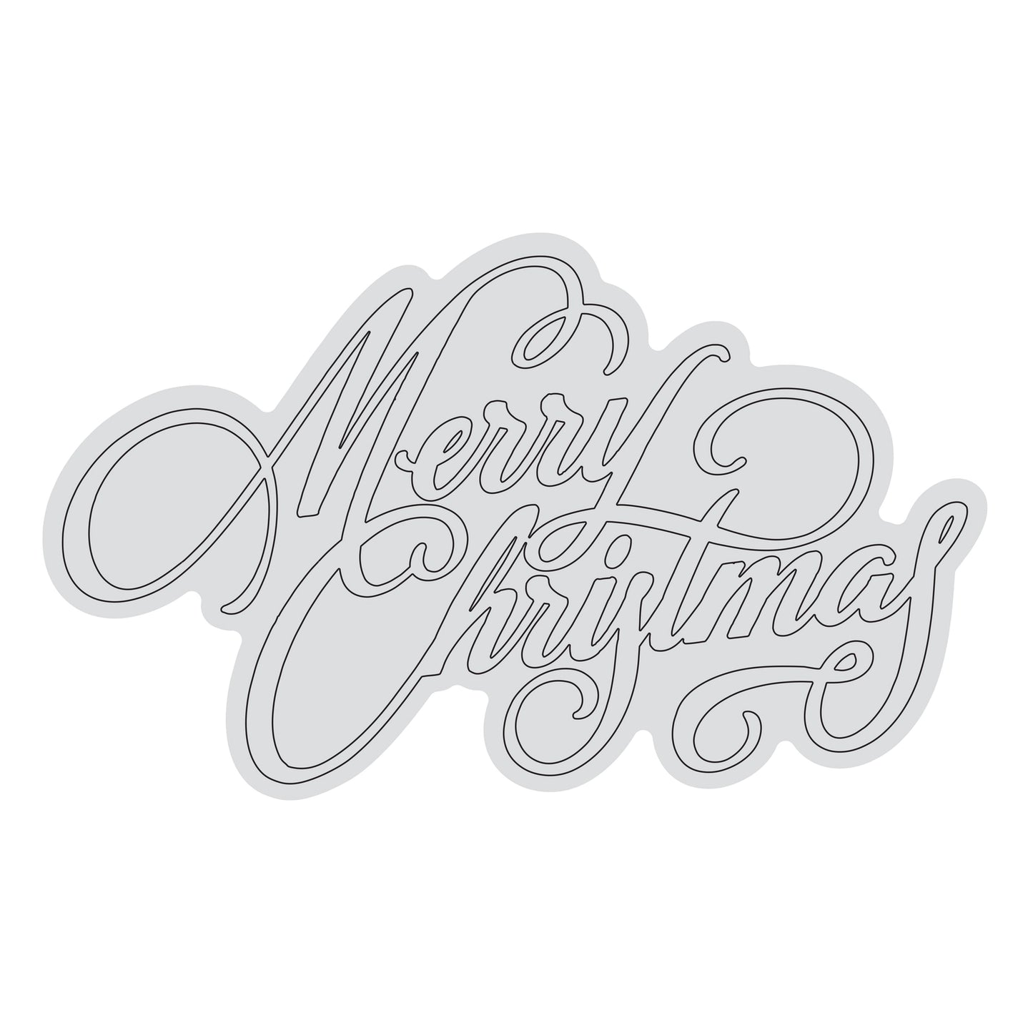 STAMP AND COLOUR OUTLINE STAMP - MERRY CHRISTMAS - BY COUTURE CREATIONS