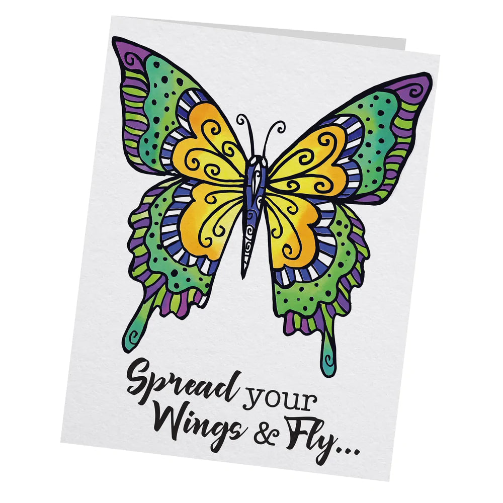 STAMP AND COLOUR OUTLINE STAMP SET - SPREAD YOUR WINGS BUTTERFLY - BY COUTURE CREATIONS