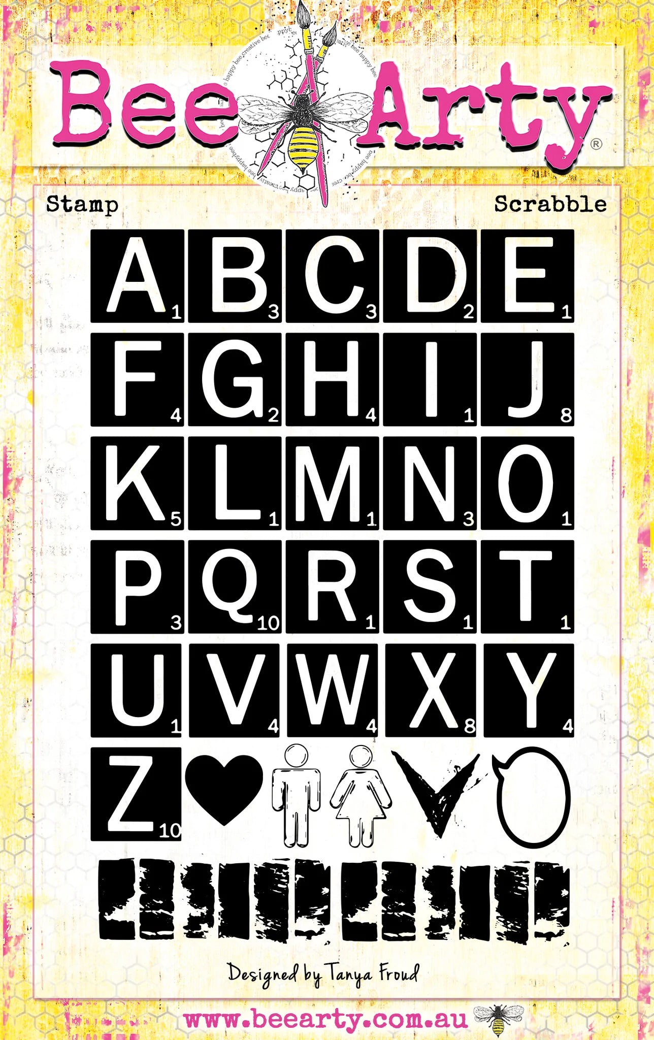 SCRABBLE STAMP SET - BEE ARTY