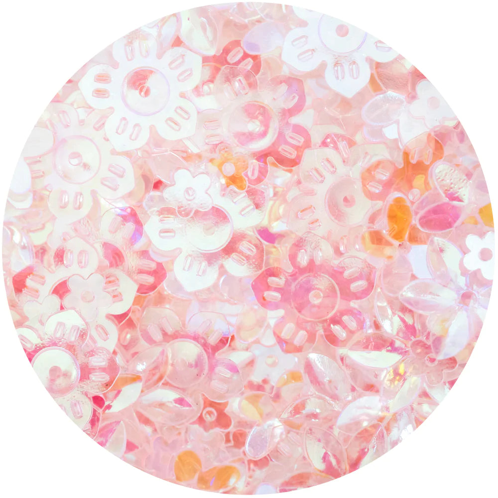 CHLOES CREATIVE CARDS FLORAL SEQUINS - PINKS