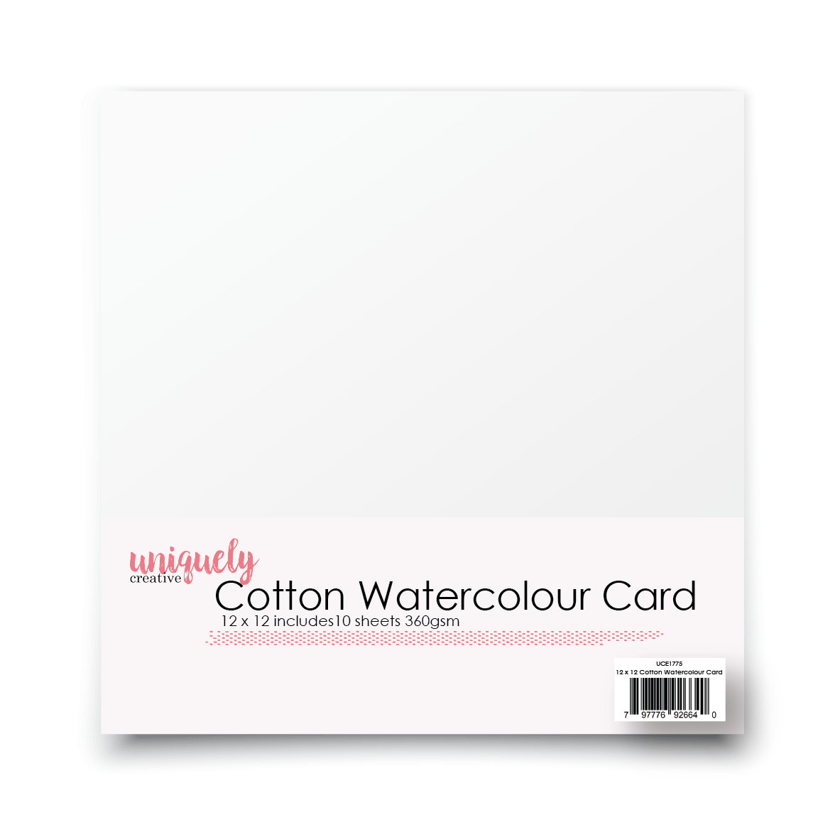 12 X 12 COTTON WATERCOLOUR CARD 360GSM X 10 SHEETS
