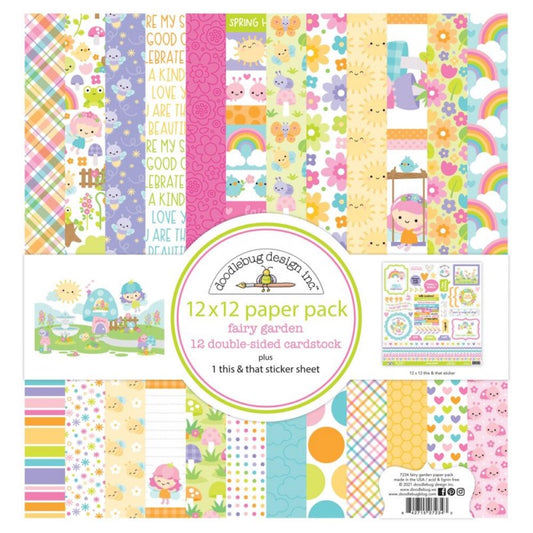 FAIRY GARDEN 12" X 12" COLLECTION PACK BY DOODLEBUG DESIGN INC