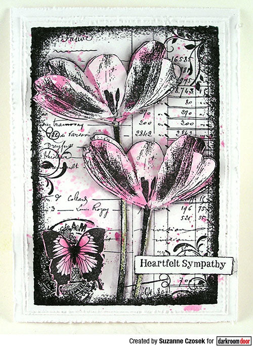 COLLAGE STAMP - TIMELESS TULIPS BY DARKROOM DOOR