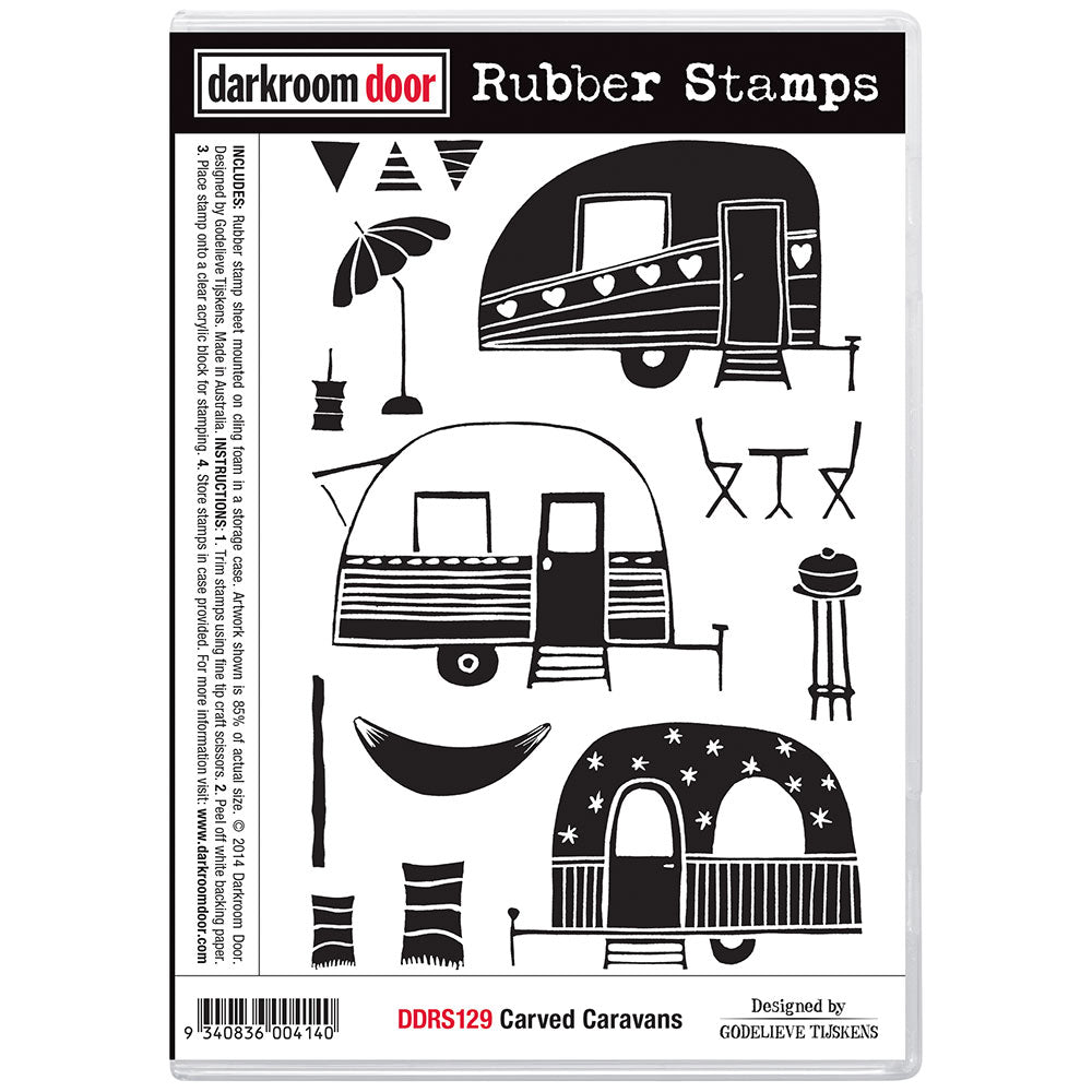 CARVED CARAVANS RUBBER STAMP SET BY DARKROOM DOOR