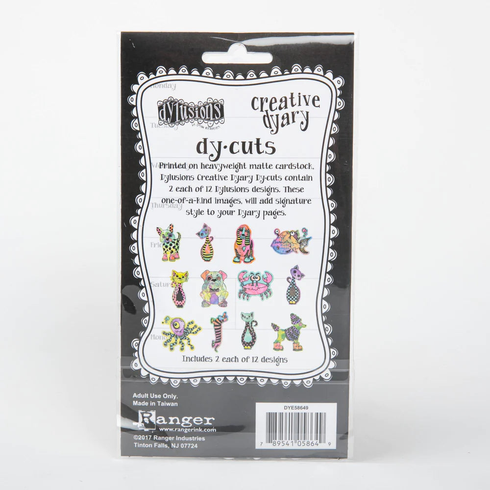 DYAN REAVELEY'S DYLUSIONS CREATIVE DYARY DY-CUTS MINI PACK - COLORED ANIMALS