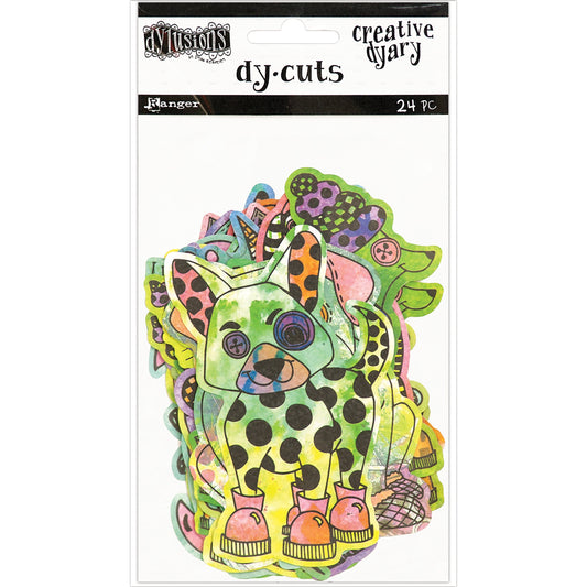 DYAN REAVELEY'S DYLUSIONS CREATIVE DYARY DY-CUTS MINI PACK - COLORED ANIMALS