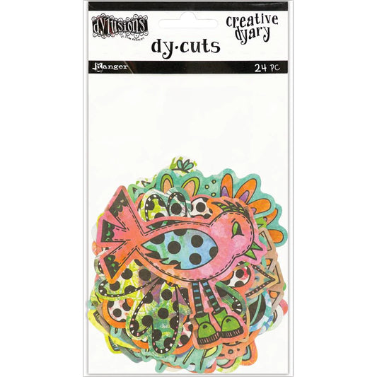 DYAN REAVELEY'S DYLUSIONS CREATIVE DYARY DY-CUTS MINI PACK - COLORED BIRDS/FLOWERS