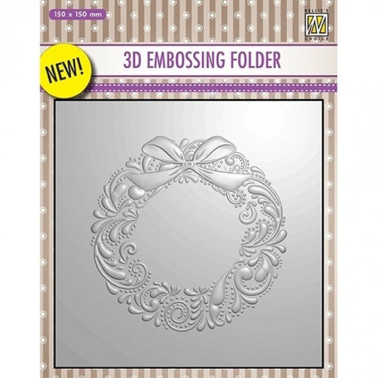 NELLIE'S CHOICE 3D EMBOSSING FOLDER - WREATH