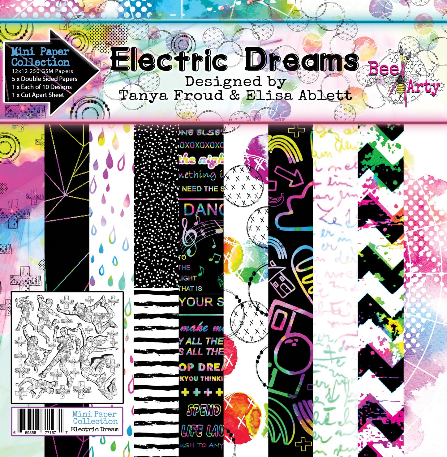 ELECTRIC DREAMS 12" X 12" MINI PAPER COLLECTION PACK - BEE ARTY