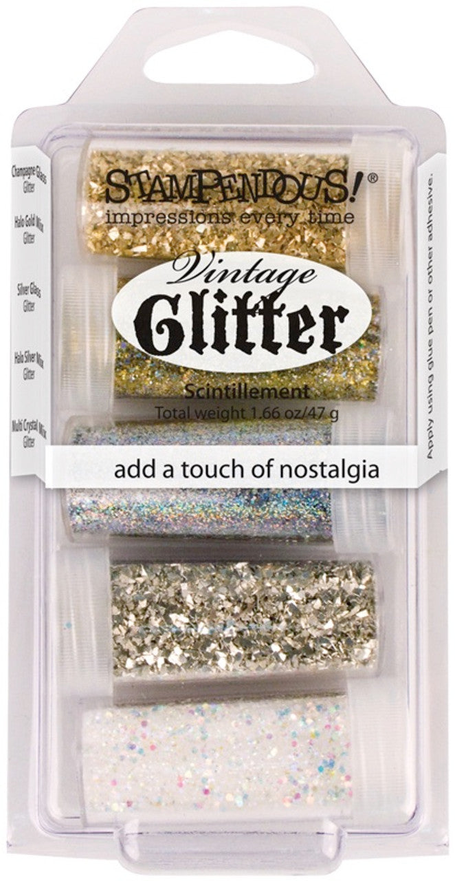 STAMPENDOUS VINTAGE GLITTER - TREASURES 5 PIECE GLITTER KIT