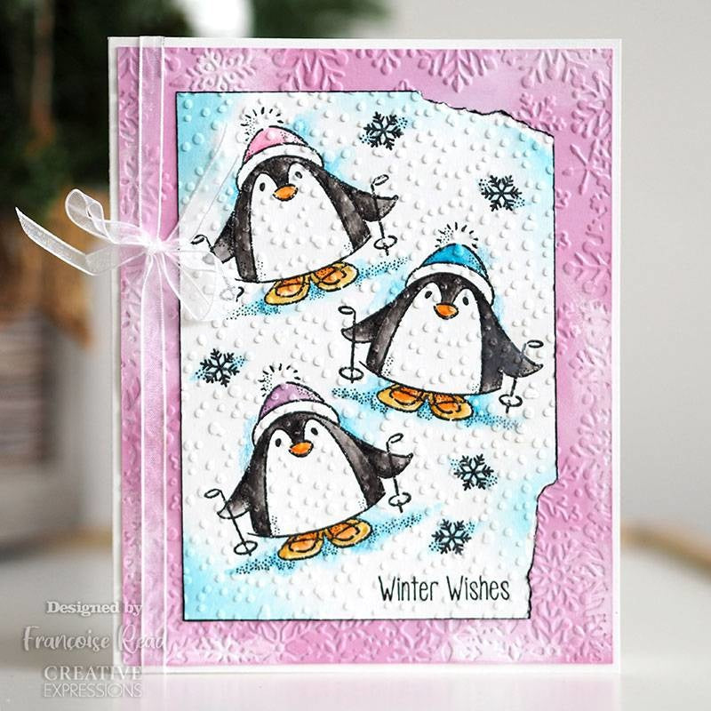 WOODWARE CLEAR SINGLES STAMP FRM022 - PETER PENGUIN - 3.8" X 2.6"