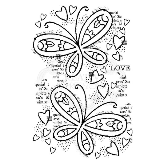 WOODWARE CLEAR STAMP FRS853 - BUTTERFLY CONFETTI - 4" X 6"