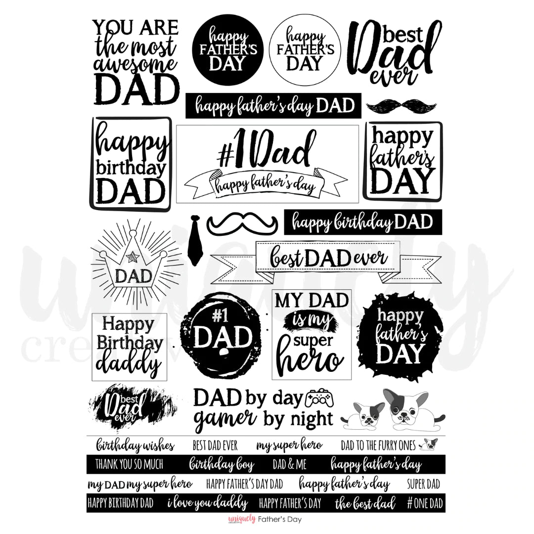 DAD A4 CUT-A-PART SHEET BY UNIQUELY CREATIVE