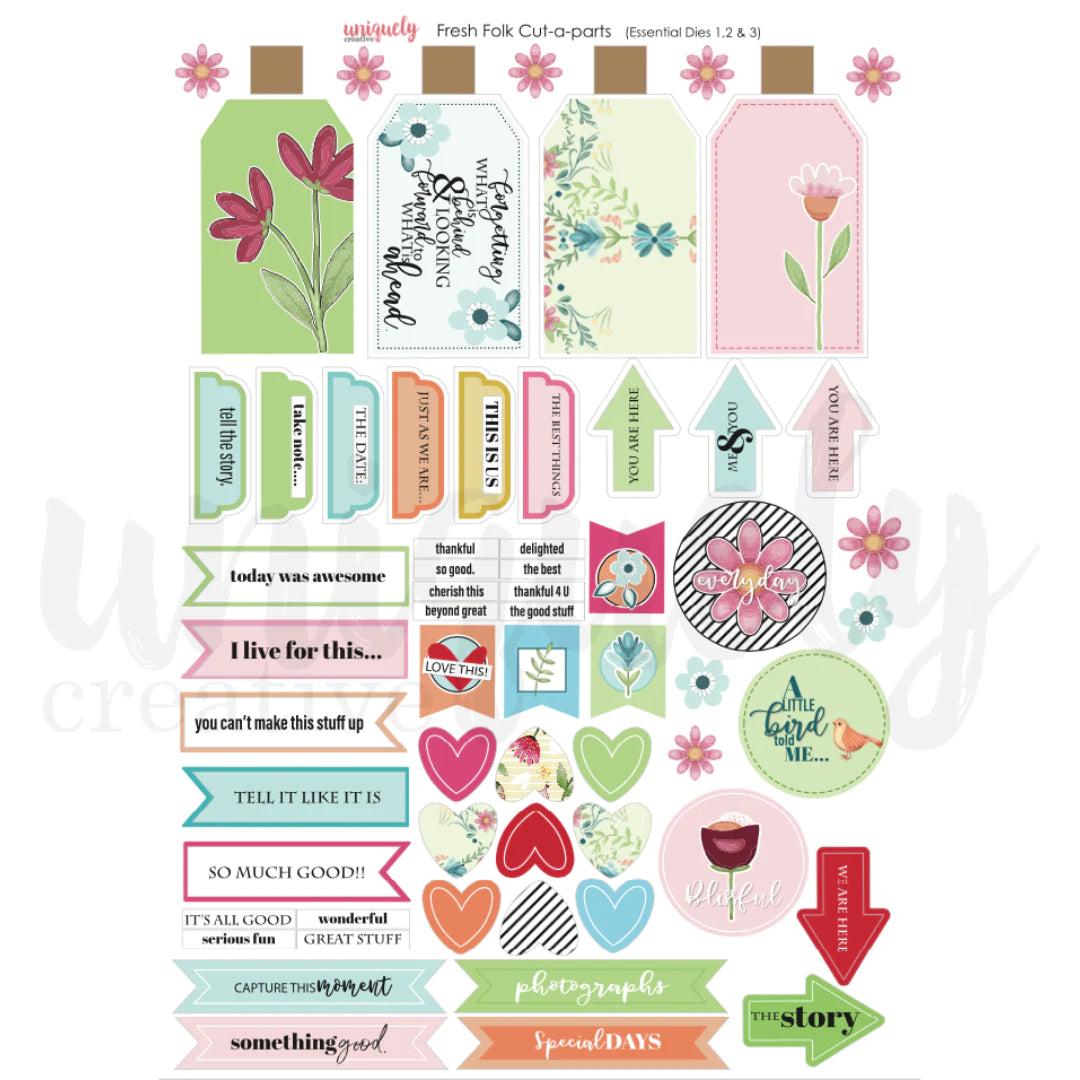 FRESH FOLK A4 CUT-A-PART SHEET BY UNIQUELY CREATIVE