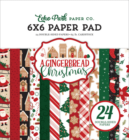 A GINGERBREAD CHRISTMAS 6" X 6" PAPER PAD - ECHO PARK
