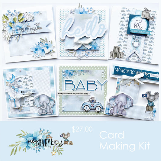 HEY BABY BOY CARD MAKING KIT BY UNIQUELY CREATIVE