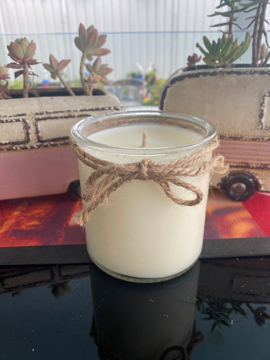 NATURAL SOY WAX CANDLE - PINEAPPLE LEMON SORBET CLEAR, ROUND & RUSTIC