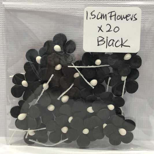 BLACK SMALL FLOWERS - 20 PACK - GREEN TARA