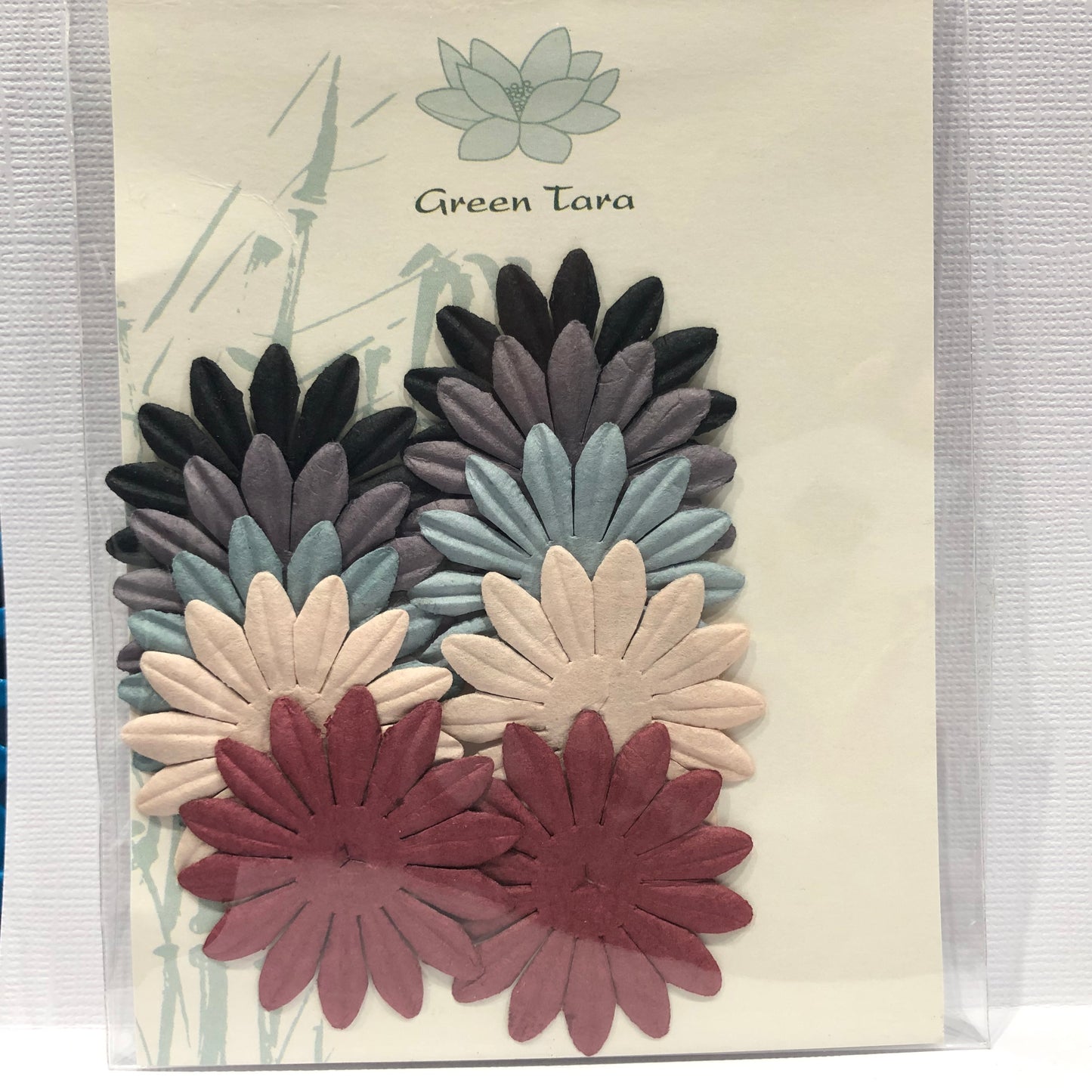 GREEN TARA 10 PETAL X 4CM FLOWER PACK - VARIOUS WINTER COLOURS