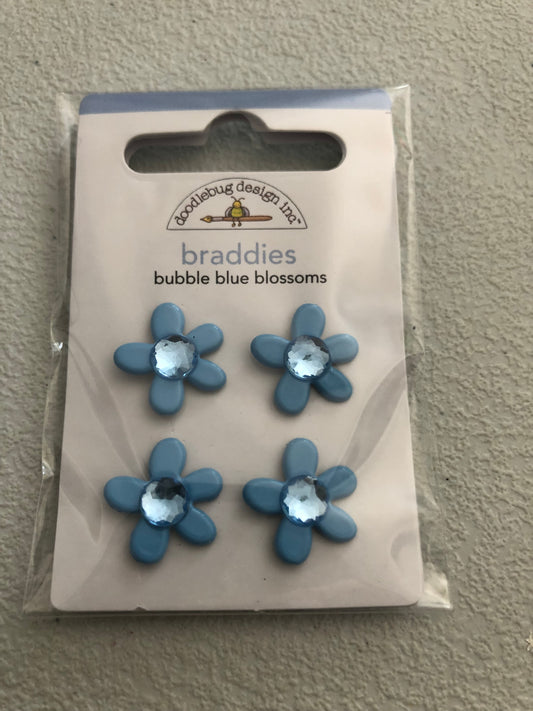 BUBBLE BLUE BLOSSOMS BRADDIES BY DOODLEBUG DESIGN INC