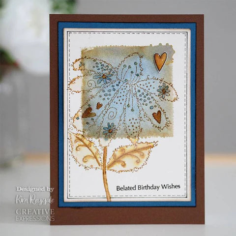 WOODWARE CLEAR STAMP JGS767 - FUZZY FLOWERS DAISY - 4" X 6"