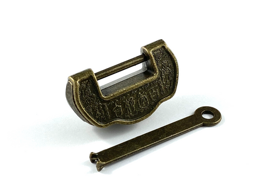 LOTUS BOX LOCK WITH KEY - BRONZE