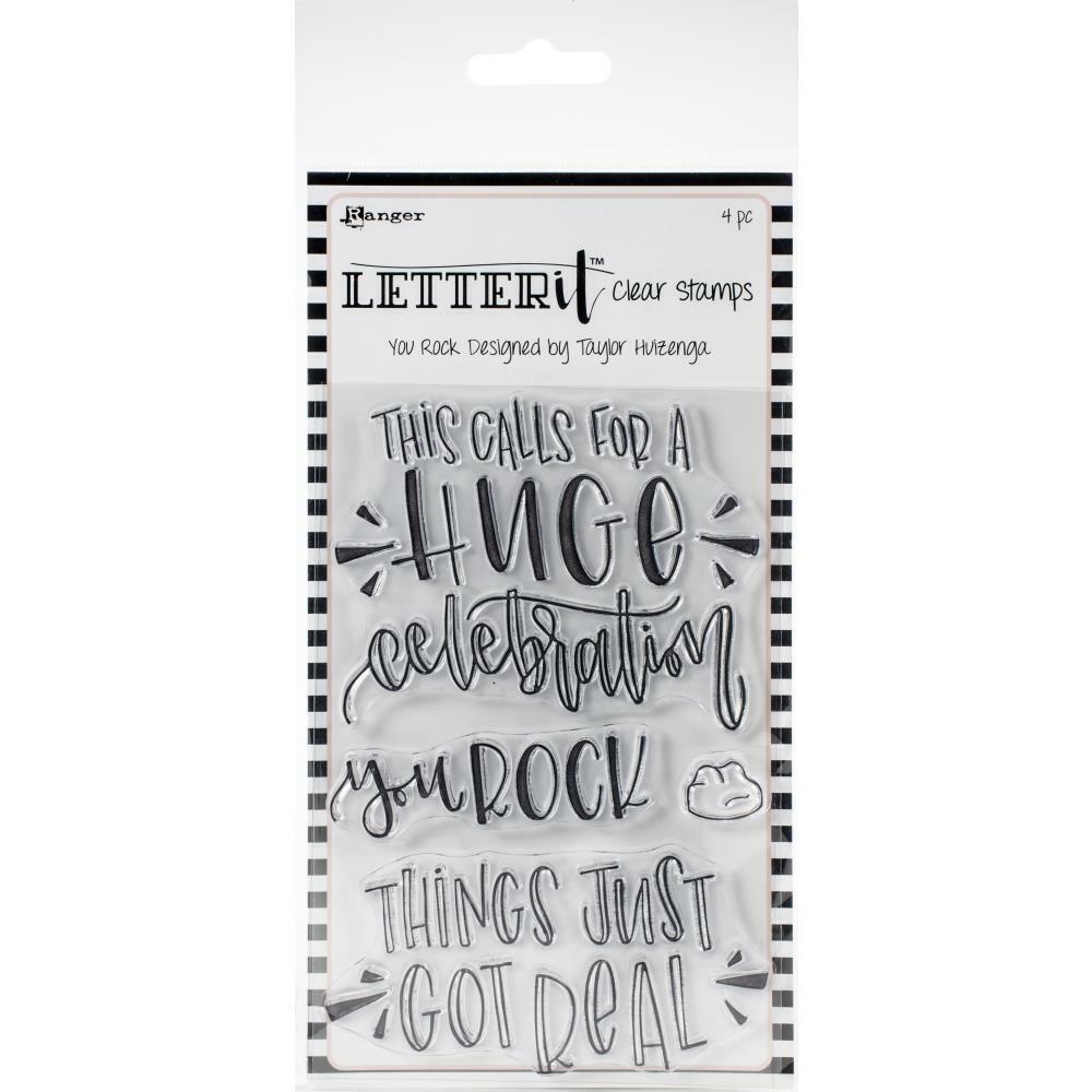 RANGER LETTER IT CLEAR STAMP SET - YOU ROCK