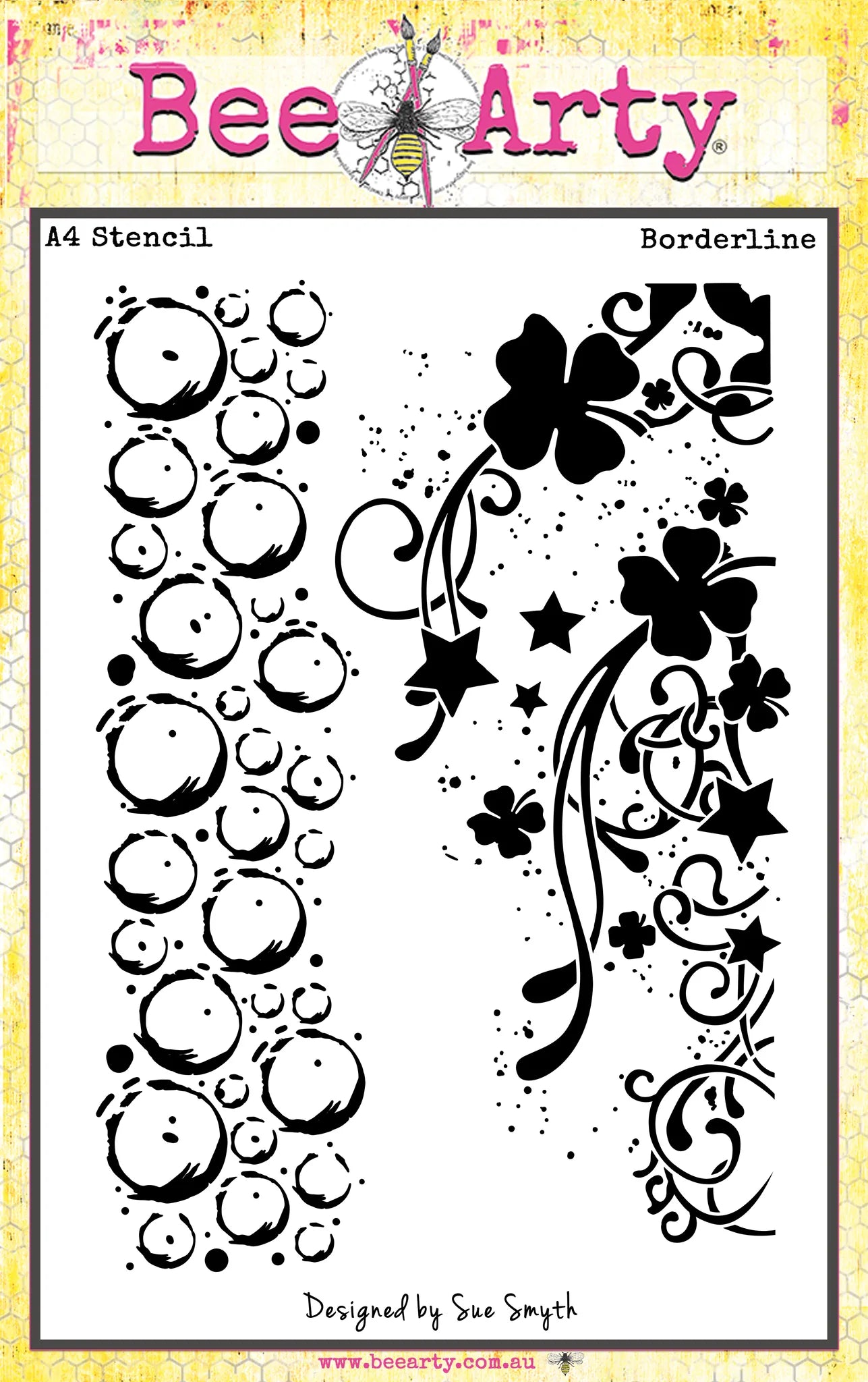 BORDERLINE A4 STENCIL BY BEE ARTY
