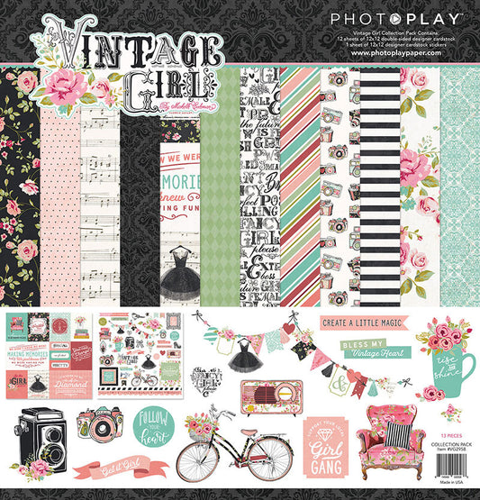 VINTAGE GIRL 12" X 12" COLLECTION PACK BY PHOTOPLAY