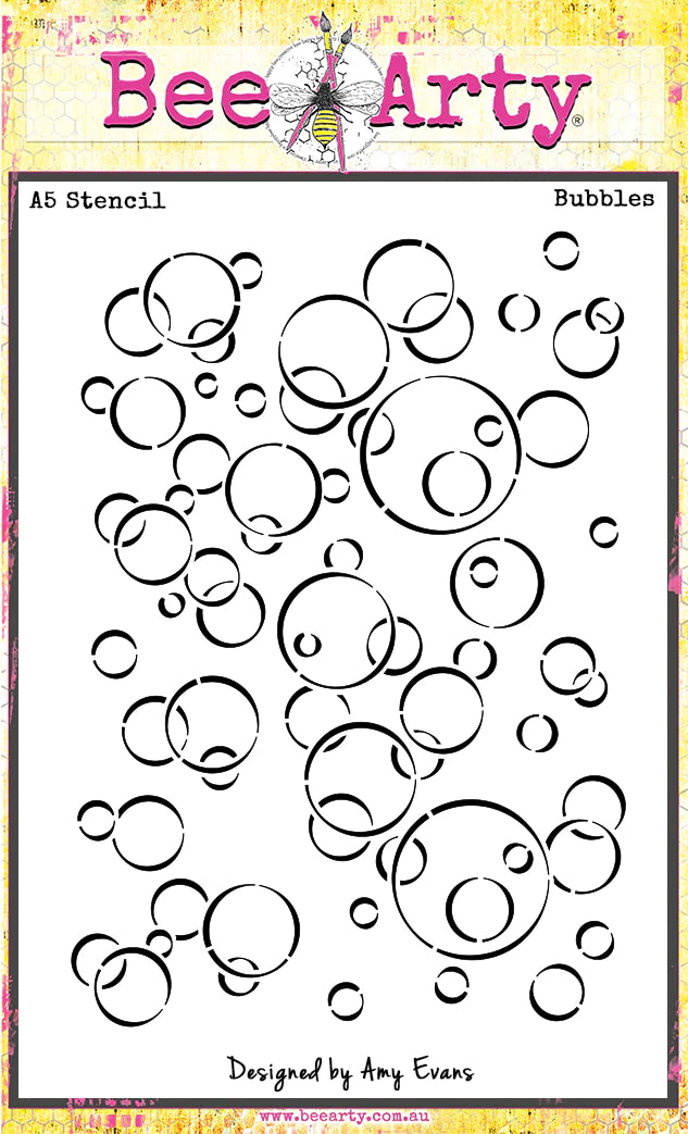 BUBBLES A5 STENCIL BY BEE ARTY