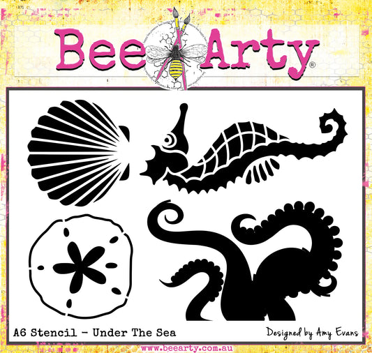 UNDER THE SEA A6 STENCIL BY BEE ARTY
