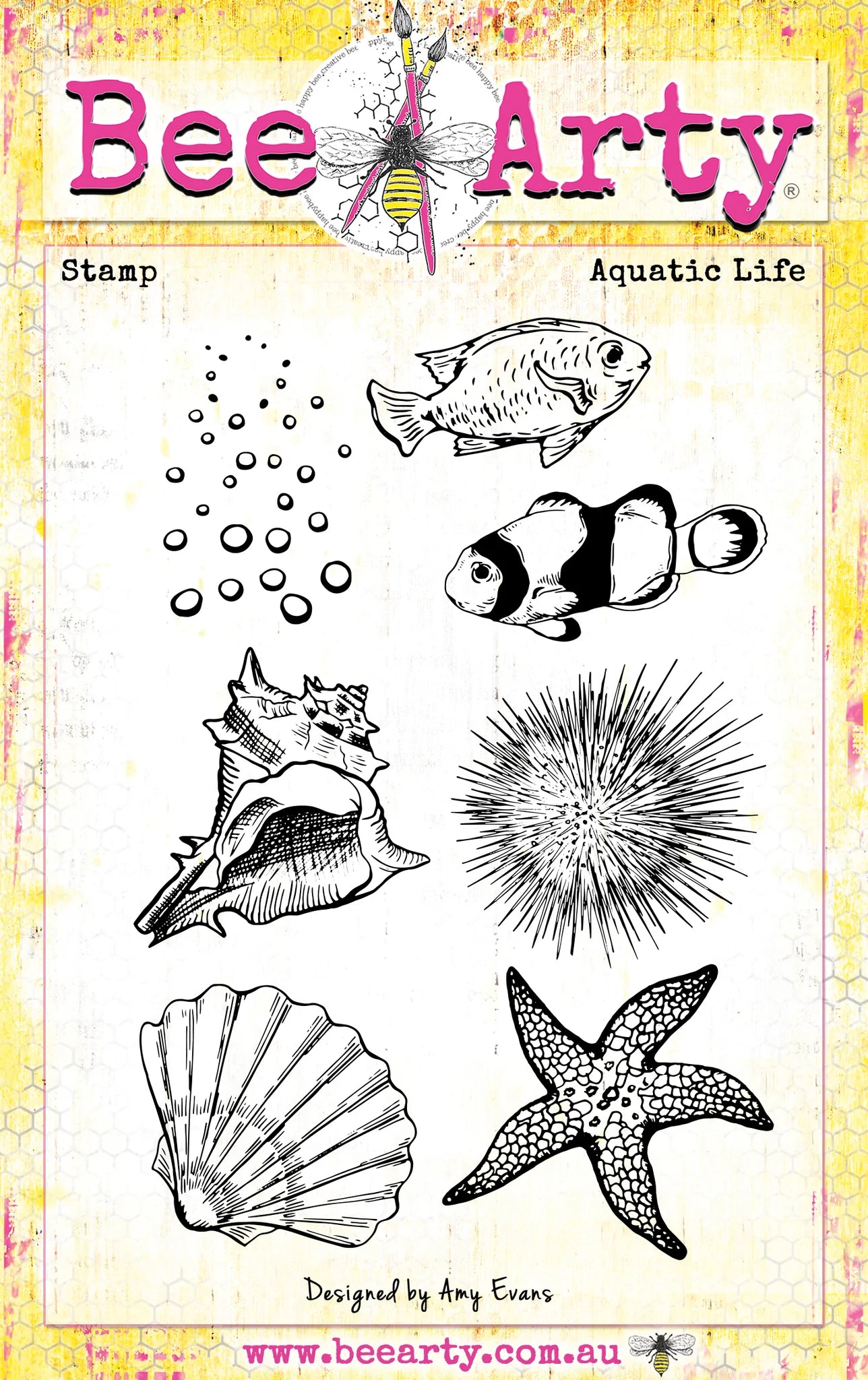 AQUATIC LIFE CLEAR STAMP SET BY BEE ARTY