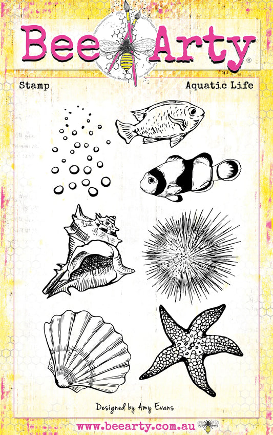 AQUATIC LIFE CLEAR STAMP SET BY BEE ARTY