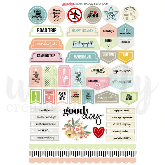 SUMMER HOLIDAY A4 CUT-A-PART SHEET BY UNIQUELY CREATIVE