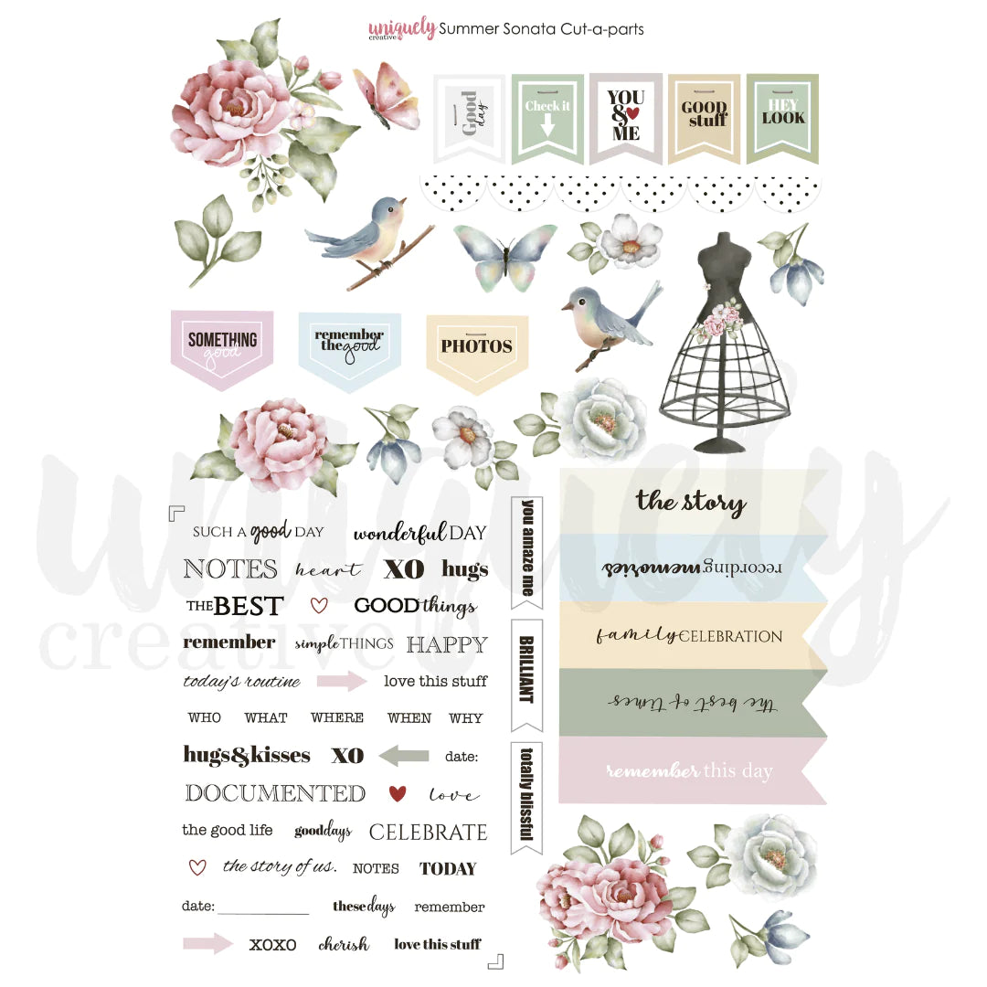 SUMMER SONATA A4 CUT-A-PART SHEET BY UNIQUELY CREATIVE