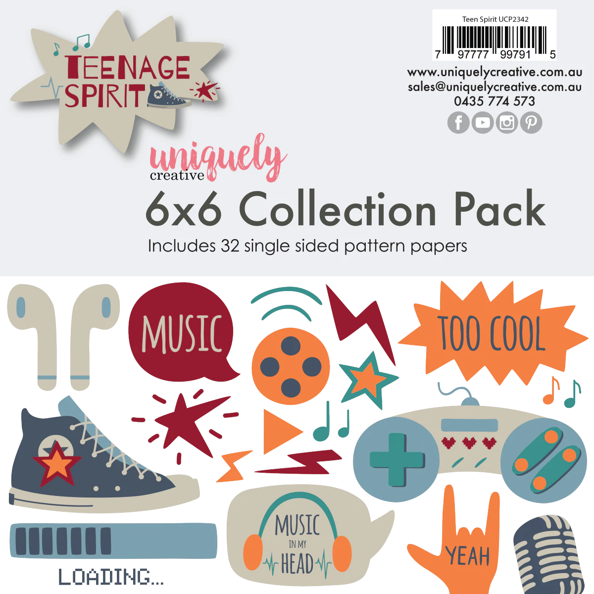 TEENAGE SPIRIT 6" x 6" MINI PAPER COLLECTION PACK