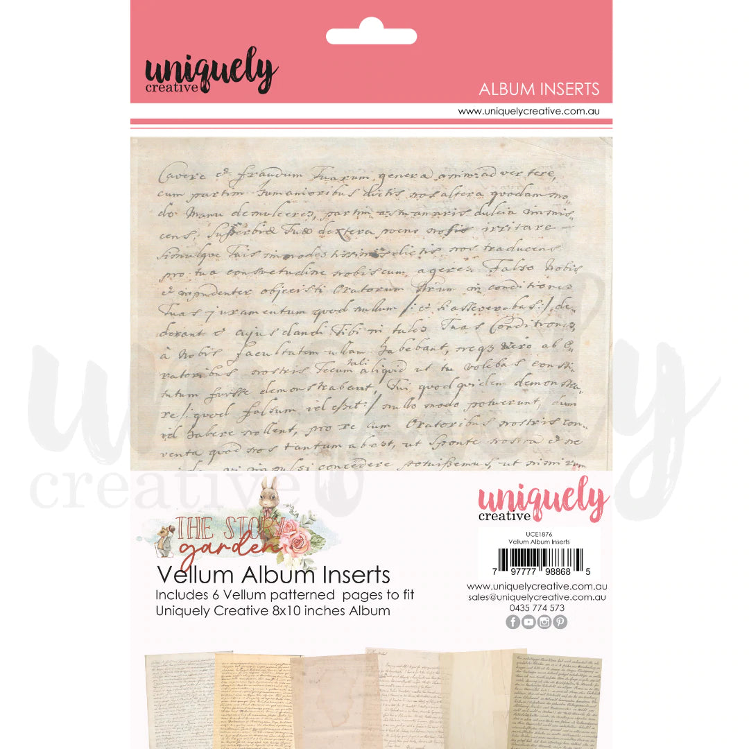 THE STORY GARDEN - VELLUM ALBUM INSERTS BY UNIQUELY CREATIVE