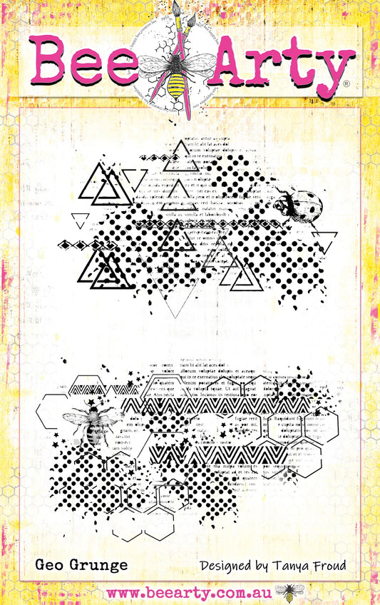 GEO GRUNGE STAMP SET - BEE ARTY