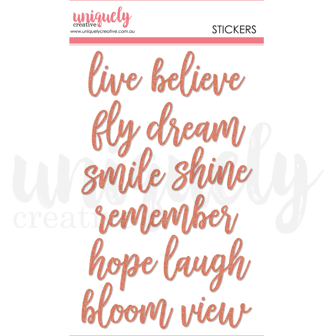 TITLE STICKERS - BELIEVE - BY UNIQUELY CREATIVE