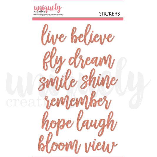TITLE STICKERS - BELIEVE - BY UNIQUELY CREATIVE
