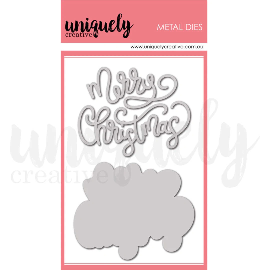 MERRY CHRISTMAS MODERN DIE BY UNIQUELY CREATIVE