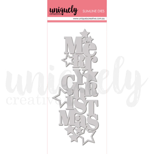 SLIM STACKED MERRY CHRISTMAS DIE BY UNIQUELY CREATIVE