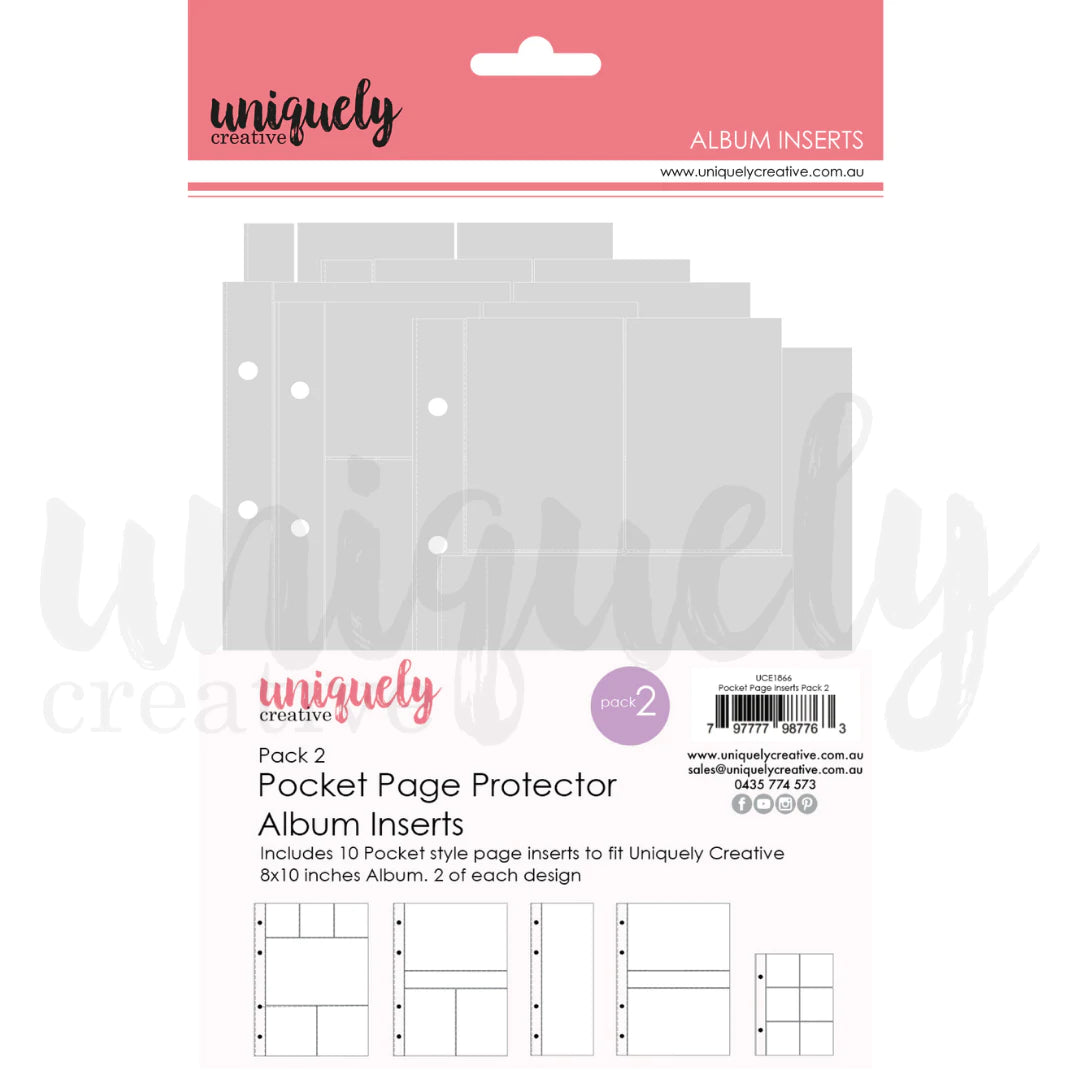 POCKET PAGE ALBUM INSERTS - PACK 2 - BY UNIQUELY CREATIVE