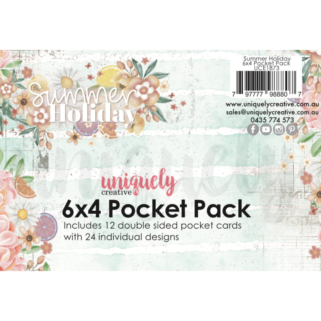 SUMMER HOLIDAY 6" X 4" POCKET PACK BY UNIQUELY CREATIVE